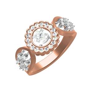 Bagues de fiançailles et de demande en mariage en diamant de laboratoire exclusif certifié IGI, sertissage halo unique, plaqué rhodium 10K 14K 18K, certificat pour femme - Product Image 1