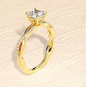 Lab Grown Cushion Cut Engagement <b>Ring</b> with Pave Set Side Stones Beautiful Sterling Silver <b>Ring</b> Making for Women - Product Image 3