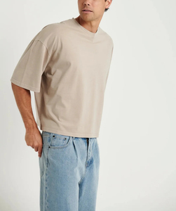 เสื้อยืดผ้าฝ้ายสำหรับชายและหญิงเสื้อยืดครอปทรงเข้ารูปเสื้อครอปสำหรับผู้ชาย - Product Image 4