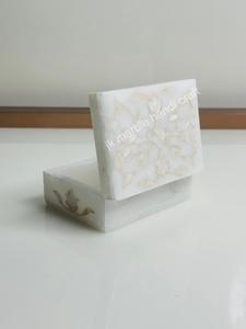 Joyero con incrustaciones de mármol de trabajo hermoso hecho a mano, diseño impresionante 10x7,5 para caja de regalo de almacenamiento de anillo - Product Image 2