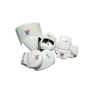 Ensemble de boxe en cuir véritable, ensemble de boxe en cuir de vache véritable avec gants à lacets et protège-tête de couleur personnalisée - Product Image 6