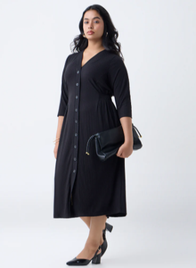 Robe droite à rayures noires Gia - Product Image 1