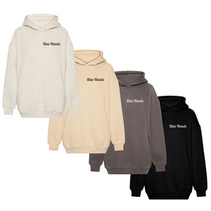 Sudadera con capucha de gran tamaño para mujer Logo personalizado 100% algodón francés transpirable Puff bordado suelto de talla grande invierno - Product Image 6