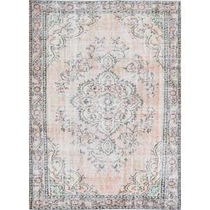 Alfombra de Lana Anudada a Mano de Gran Tamaño, Diseño de Medallón Rojo y Naranja, para Sala de Estar, Pasillo Rectangular, Modelo Pae-3221 - Product Image 1