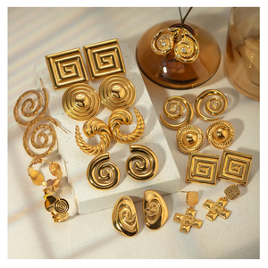 Fashion <b>Cross</b> <b>Earrings</b> Bold Statement <b>Earrings</b> Stainless Steel Jewelry for Women - Product Image 3