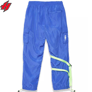 Custom <b>Men's</b> Lightweight High Quality Nylon Reflective Windbreaker Pants <b>Loose</b> <b>Fit</b> Oversize Drawstring Closure Mid Straight - Product Image 2