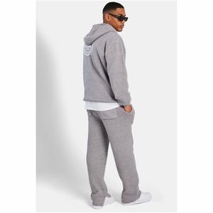 Chándal con capucha de algodón 100% de gran tamaño con detalle de costura cuadrada bordado y técnicas de cuentas estilo Vintage para invierno - Product Image 5