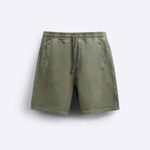 Shorts décontractés pour hommes en toile anti-plis de haute qualité, taille mi-haute avec cordon de serrage, couleur unie - Product Image 4