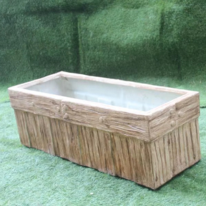 กระถางปลูกต้นไม้ไฟเบอร์กลาสสีเทาขนาดเล็กพร้อมพื้นผิวหยาบสำหรับใช้ในบ้านและสวน - Product Image 1