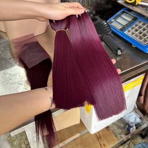 Vente en gros de produits capillaires humains de haute qualité faisceaux de cheveux humains lisses à double tirage fermeture cheveux bruts vietnamiens doux DHL - Product Image 1