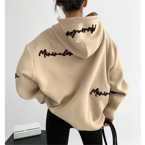 Oem sudaderas con capucha de alta calidad para mujer último jersey de gran tamaño bolsillo de canguro logotipo personalizado Sudadera con capucha para mujer - Product Image 1