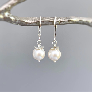 Design Minimalist Style Pearl Gemstone Gold Fill Plated Sterling <b>Silver</b> 925 <b>Solid</b> Gemstone Dangle <b>Earrings</b> <b>Silver</b> Metal Women - Product Image 1
