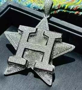 Plaqué or blanc 14 carats lettre personnalisable 4ct pendentif en moissanite véritable breloque en diamant pour hommes pour les fêtes pendentifs fins et breloques - Product Image 5