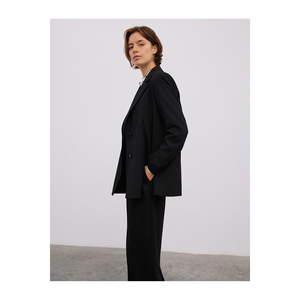 Chaqueta Blazer de Mujer con Detalle de Abertura Lateral en Viscosa - Product Image 6