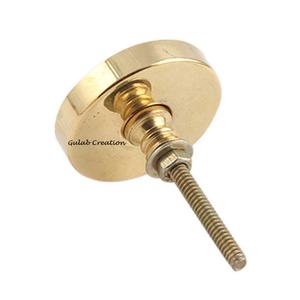 Bouton de tiroir rond en os vert de mer et laiton, poignée de meuble décorative faite à la main pour armoires, commodes et tiroirs - Product Image 3