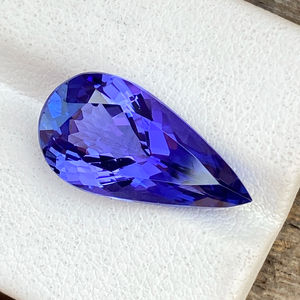 Certificado Super Natural Color superior tanzanita larga forma de pera corte piedra Natural zoisita piedra preciosa suelta 7,35 quilates lupa limpia - Product Image 1