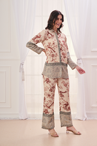 Ensembles de coopération d'été en pur coton pour femmes imprimé Safari en lin avec broderie Style décontracté au-dessus du genou Quantité en vrac disponible - Product Image 2