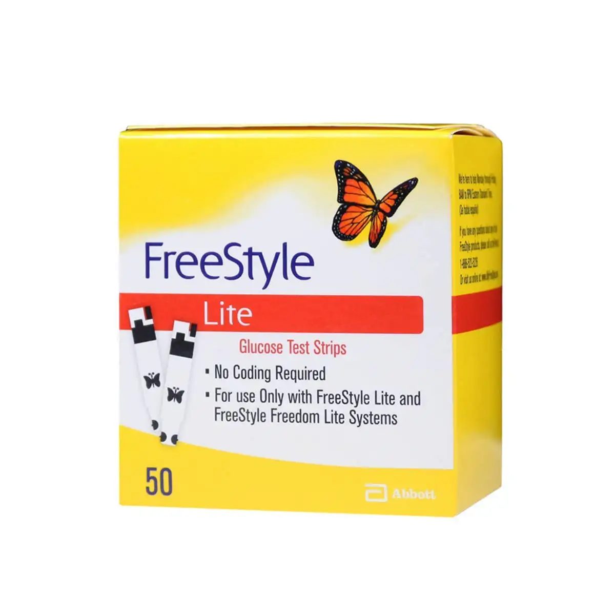 Bandelettes de test de glycémie Freestyle Lite, 50 ct