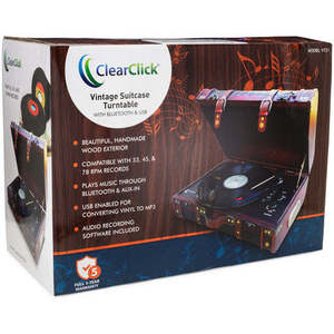 Vintage Wooden Suitcase Turntable <b>with</b> <b>Bluetooth</b> & USB (Model VT31) - Product Image 6