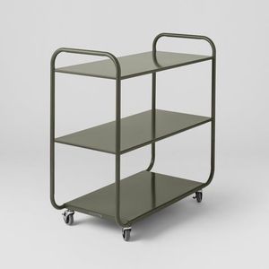 Chariot de service léger en métal à deux niveaux avec des couches de plateau en verre transparent pour un déplacement facile et une utilité moderne - Product Image 3