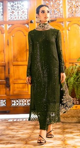 Salwar Kameez en Georgette lourde avec broderie et travail de sequins, tenue de soirée formelle pour mariage - Product Image 4