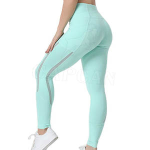 2024 último diseño personalizado Fabricación de Pekín al por mayor mallas deportivas para damas tela de punto transpirable Tipo de cintura media - Product Image 4