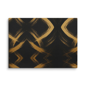 Tableau mural abstrait Golden Echo XL noir et or, panneau encadré Art Déco moderne pour décoration murale, édition Mansion - Product Image 3