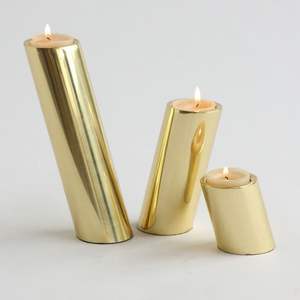 Gold and <b>Copper</b> <b>Candle</b> <b>Holder</b> Set Decorative Bowl Shape Metal <b>Candle</b> Stand Wedding Party Elegant Tabletop Modern Home Decor - Product Image 3