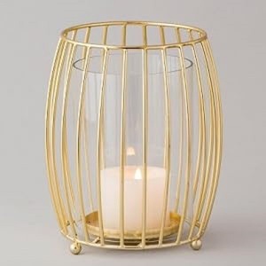 Portavelas antiguo Portavelas de vidrio galvanizado de la mejor calidad Soporte de vela de trabajador pequeño con acabado de metal 12 ''de altura - Product Image 3