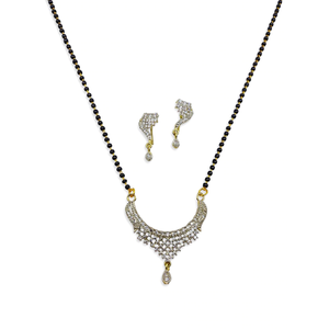 Single <b>Chain</b> Diamond Mangalsutra Fine Jewelry Set - Product Image 3