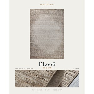 พรมโพลีเอสเตอร์ขายส่ง รุ่น FLORIA FL006 สีน้ำตาล ผลิตด้วยเครื่องจักร แบบพรมตุรกี สำหรับห้องนั่งเล่น โครงการโรงแรม - Product Image 2
