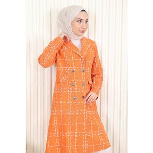 Abrigo de Lana con Botones y Cuello Ancho para Mujer, Elegante Ropa de Abrigo con Plumón - Product Image 6