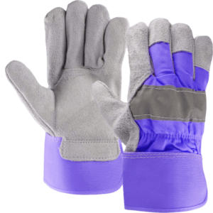 Premium Heavy-Duty Fluorescent <b>Rigger</b> Work <b>Gloves</b> Canadian Fire Proof Cowhide Split Leather Cotton Fabric Safety <b>Gloves</b> Abrasion - Product Image 2
