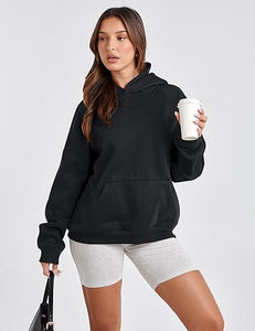 Sudadera con Capucha de Felpa de Algodón 100% de Primera Calidad Personalizada para Mujer 2025, Sudadera Transpirable con Diseño Liso - Product Image 5