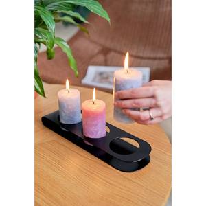 Bougeoir moderne en métal noir Chandelier en métal Chandelier Centre de table en métal Base de bougie en acier Luminaire bougeoir - Product Image 3