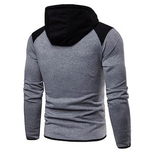 Sweats à capuche pour hommes Sweats à fermeture éclair Pulls à poche Slim Couleur Fit Sweats à capuche pour hommes Cardigans à fermeture éclair Patchwork d'automne pour hommes - Product Image 3