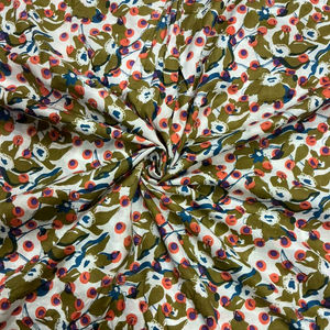 Tela de Algodón Cambric Estampada a Mano Sanganeri, Transpirable, Ecológica, Orgánica, Natural, con Bloques de Madera Bagru, Vestido para Niños y Niñas - Product Image 1