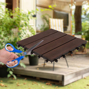 Venta caliente 2024-HPW-04 Balcón Piso al aire libre Azulejo de madera de acacia Clásico Moderno Antideslizante Textura de madera maciza para decoración hecha - Product Image 6