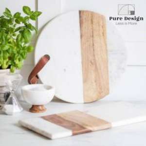 Planche à découper en bois et marbre artisanale Cuisine gastronomique Affichage de cuisine artistique pour présenter des expériences - Product Image 4