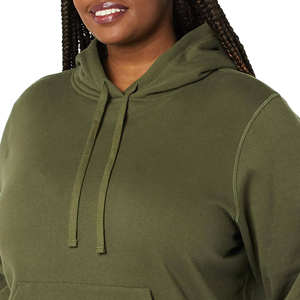 Sudadera con capucha en blanco para mujer de poliéster 100% de alta calidad Color sólido personalizado Estilo de calle informal Hombro caído Sudadera con capucha de color sólido unisex. - Product Image 3