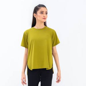 Nuevo diseño de camiseta de mujer de manga corta Casual cuello redondo transpirable de buena calidad mujer Jogging Camiseta cómoda ropa activa - Product Image 3