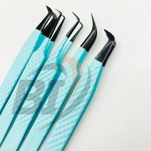 Pinzas de extensión de pestañas de Color personalizadas de alta calidad probadas a mano al por mayor tipo de punta puntiaguda de acero inoxidable sostenible - Product Image 1
