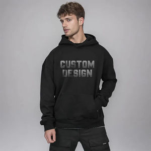 Sudadera con Capucha Personalizada para Hombre, Impresión por Transferencia de Calor, Diseño Personalizado, 100% Algodón, Corte Holgado, Patrón Liso, Tejido de Punto - Product Image 3