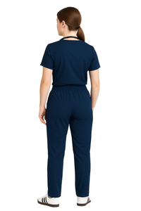 Conjunto de Uniforme Médico Unisex de Algodón y Poliéster con Cuello en V y Estampado en Relieve para Enfermeras y Doctores - Product Image 4