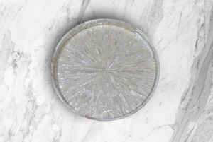 Bandeja DE SERVICIO DE MDF azul y blanco hecha a mano, forma redonda para cocina y uso doméstico, diseño exclusivo de WONDER OVERSEAS - Product Image 6