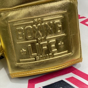 Guantes de Boxeo Personalizados Dorados 'No Boxing No Life' a Precio de Mayoreo, Cómodos para Entrenamiento y Sparring, con Cordones, para Artes Marciales Mixtas (MMA) - Product Image 3