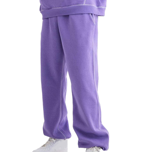 SENSEL SPORTS Ensemble de survêtement unisexe violet à capuche, couleur unie, coupe décontractée, 100 % coton molletonné, sweat-shirt et pantalon - Product Image 2