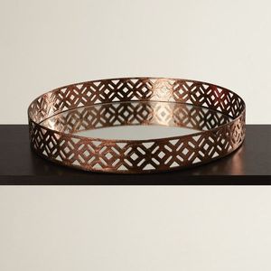 ชามเสิร์ฟอลูมิเนียมทรงกลมสำหรับตกแต่งทำด้วยมือสีทองทันสมัย - Product Image 3