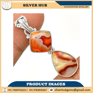 Pendentif Unique en argent Sterling 925 lac Agate supérieure fait à la main en vente au meilleur prix - Product Image 6