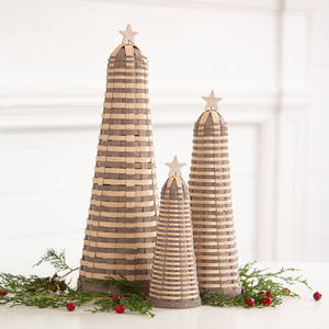 2024 nueva colección de tendencia caliente de mimbre madera dura decoración de árbol de Navidad accesorios encantadores decoración Vacaciones de Navidad - Product Image 4